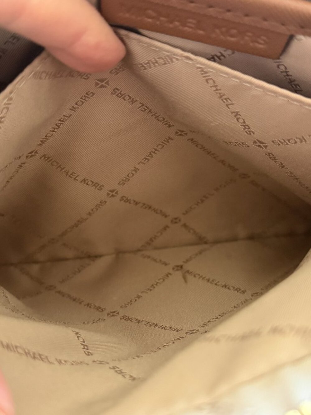 Michael Kors Jet Set Large Logo Crossbody Bag Brown MK Signature - Picture 9 of 16